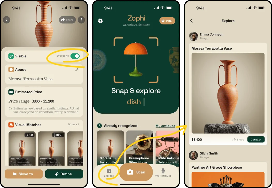 How to Publish Antiques In the Explore Feed